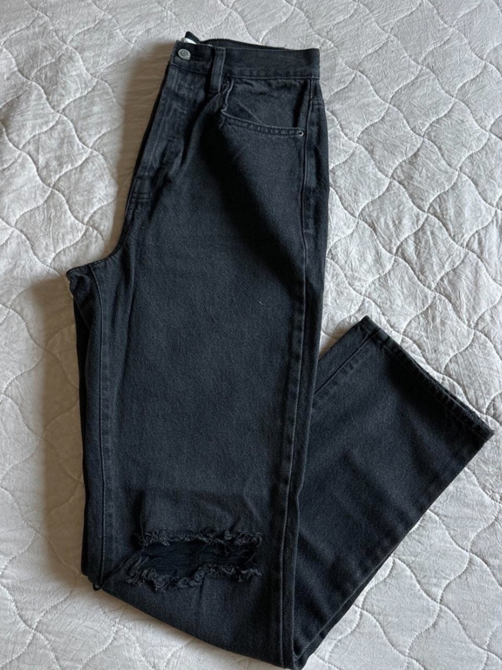 PacSun Black High-Waisted Straight-Leg Jeans